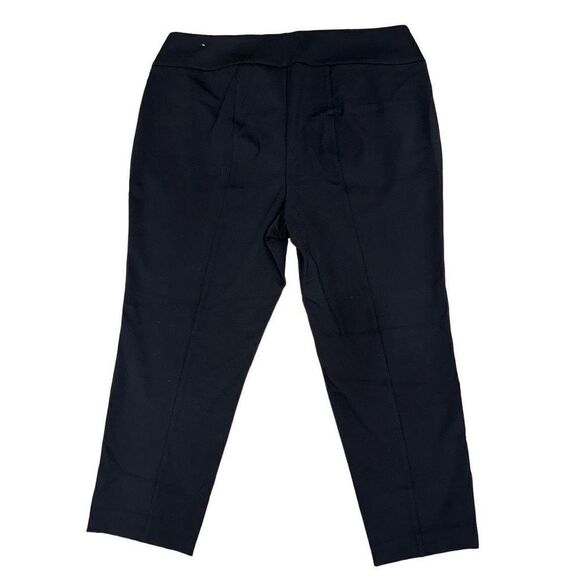 Catherine’s Curvy Collection Womens 1X Black Cropped Trouser Pants w Buckles - Picture 2 of 9